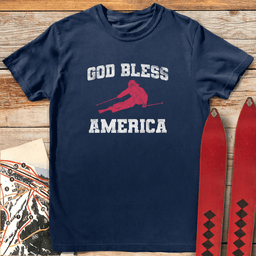 God Bless America Ski T Shirt Gift For Skier