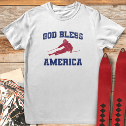 God Bless America Ski T Shirt Gift For Skier