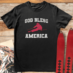 God Bless America Ski T Shirt Gift For Skier
