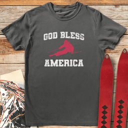 God Bless America Ski T Shirt Gift For Skier