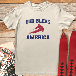 God Bless America Ski T Shirt Gift For Skier