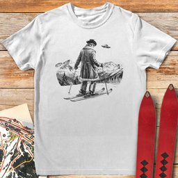 Cowboy Skier T Shirt Gift For Skier
