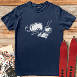 Coffee First T Shirt Gift For Skier