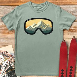 Goggle Mountain T Shirt Gift For Skier