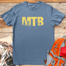 MTB Landscape Profile T Shirt Gift For Skier