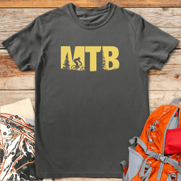MTB Landscape Profile T Shirt Gift For Skier