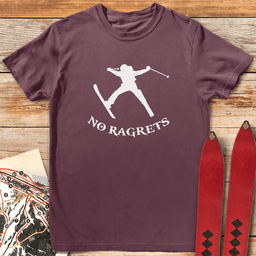 No Ragrets T Shirt Gift For Skier