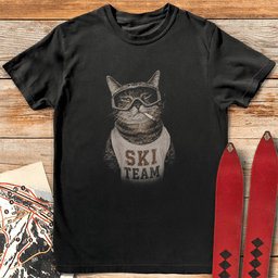 Ciggy Ski Kitty T Shirt Gift For Skier