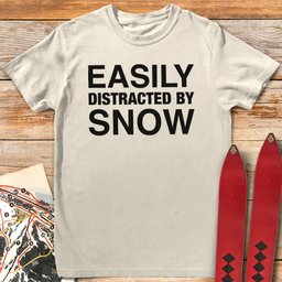Easily Distracted T Shirt Gift For Skier
