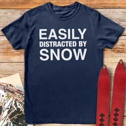 Easily Distracted T Shirt Gift For Skier