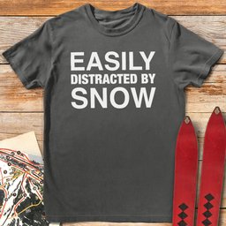 Easily Distracted T Shirt Gift For Skier