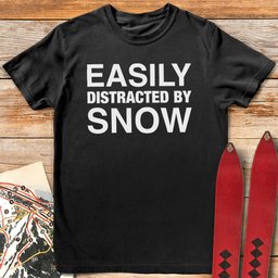 Easily Distracted T Shirt Gift For Skier