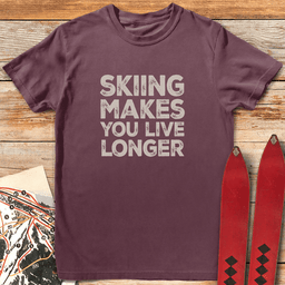 Live Long Ski T Shirt Gift For Skier