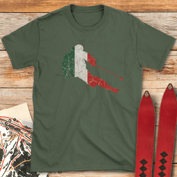 Italian Ski Flag T Shirt Gift For Skier