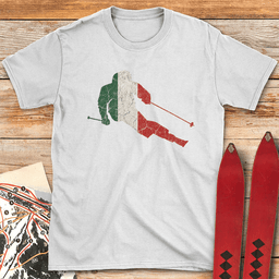 Italian Ski Flag T Shirt Gift For Skier