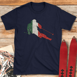 Italian Ski Flag T Shirt Gift For Skier