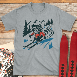 Rascall Racoon Skier T Shirt Gift For Skier