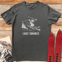 Easily Convinced T Shirt Gift For Skier
