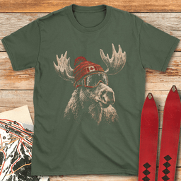 Canadian Goggle Moose T Shirt Gift For Skier
