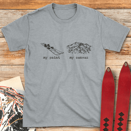 Paint And Canvas T Shirt Gift For Skier