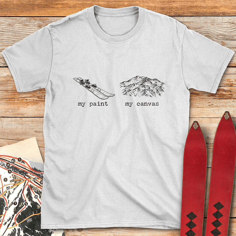 Paint And Canvas T Shirt Gift For Skier