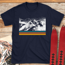 Old School Landscape T Shirt Gift For Skier
