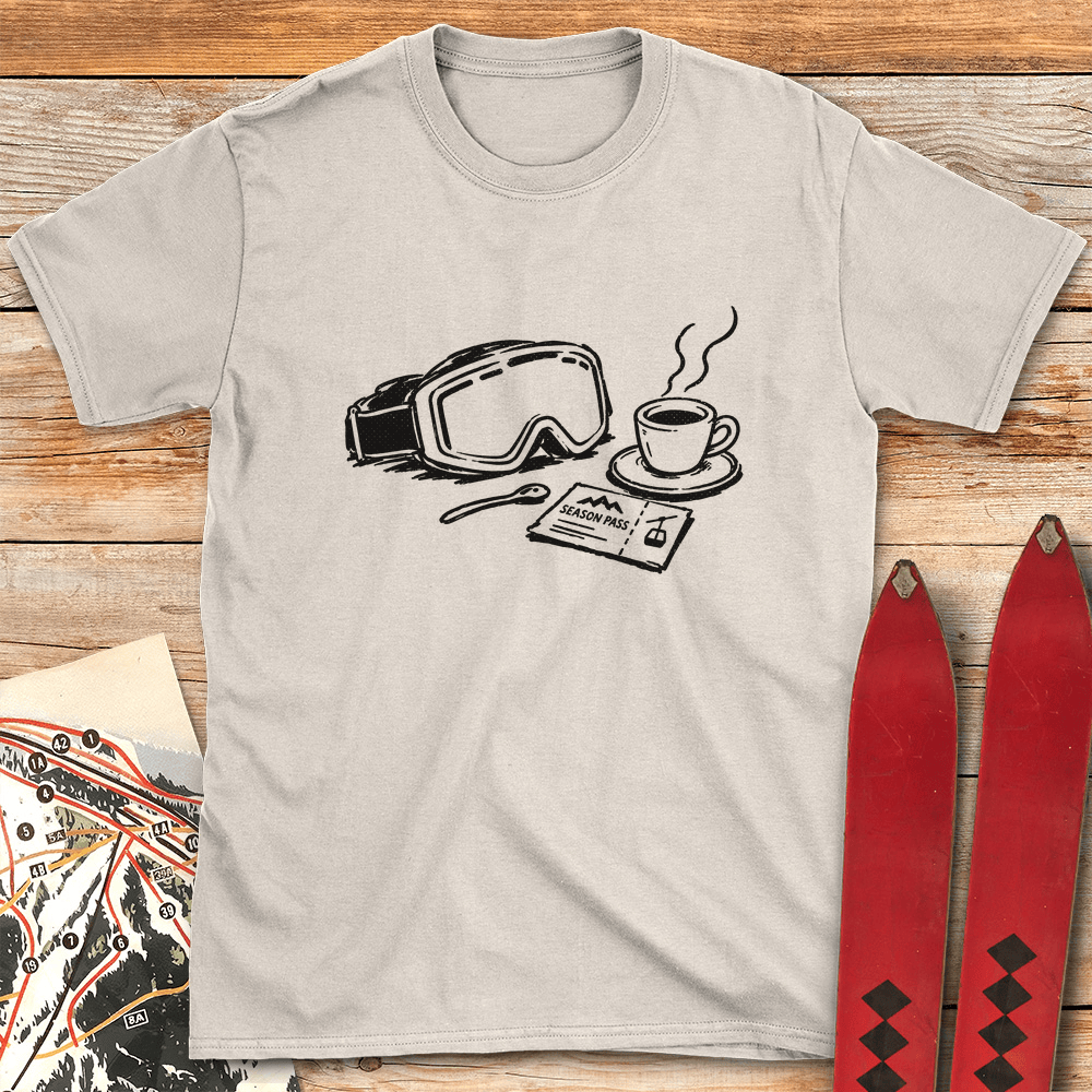 Coffee First T Shirt Gift For Skier