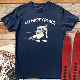 My Happy Place T Shirt Gift For Skier