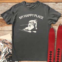 My Happy Place T Shirt Gift For Skier