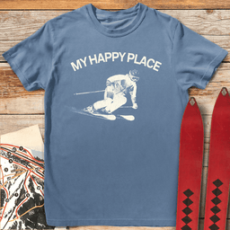 My Happy Place T Shirt Gift For Skier