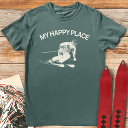 My Happy Place T Shirt Gift For Skier