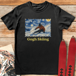 Gogh Skiing Lady T Shirt Gift For Skier