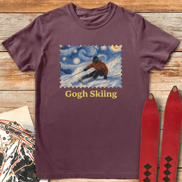 Gogh Skiing Lady T Shirt Gift For Skier