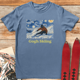 Gogh Skiing Lady T Shirt Gift For Skier