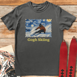 Gogh Skiing Lady T Shirt Gift For Skier