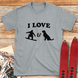 I Love Snowboard Dogs T Shirt Gift For Snowboarder