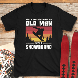 Old Man Snowboarder T Shirt Gift For Snowboarder