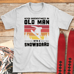 Old Man Snowboarder T Shirt Gift For Snowboarder