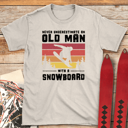 Old Man Snowboarder T Shirt Gift For Snowboarder