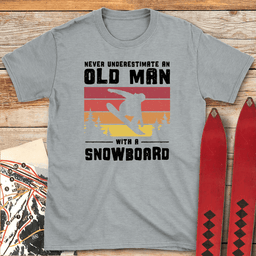 Old Man Snowboarder T Shirt Gift For Snowboarder