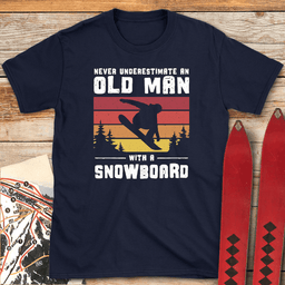 Old Man Snowboarder T Shirt Gift For Snowboarder