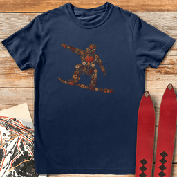 Fall Flower Snowboarder T Shirt Gift For Snowboarder