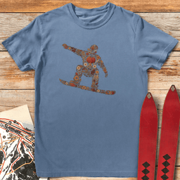Fall Flower Snowboarder T Shirt Gift For Snowboarder