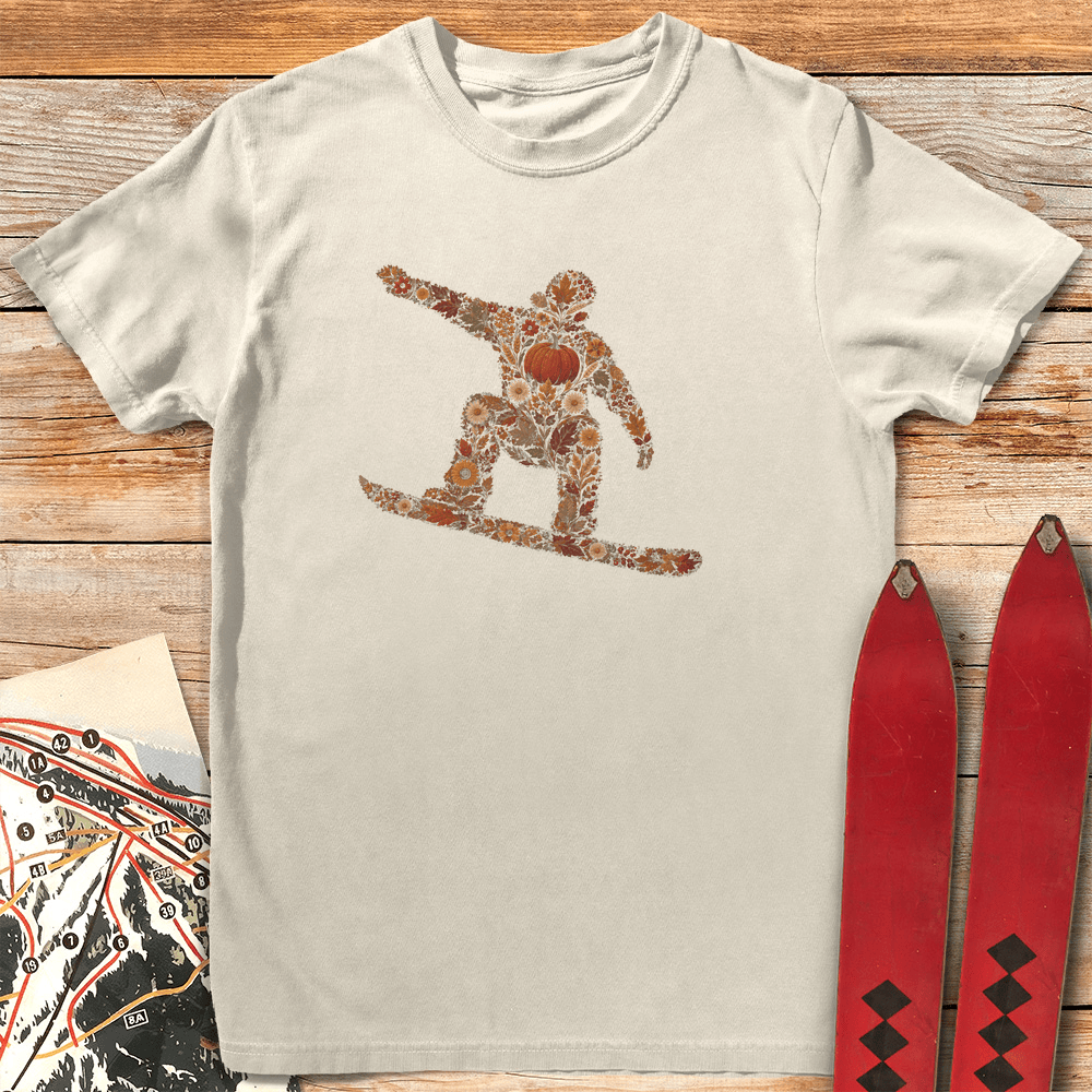 Fall Flower Snowboarder T Shirt Gift For Snowboarder
