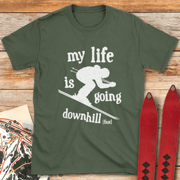 Downhill Fast Ski T Shirt Gift For Skier