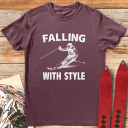 Falling With Style Ski T Shirt Gift For Skier