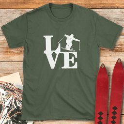 Love Sign Ski T Shirt Gift For Skier