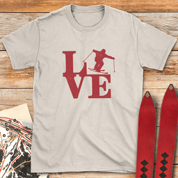 Love Sign Ski T Shirt Gift For Skier