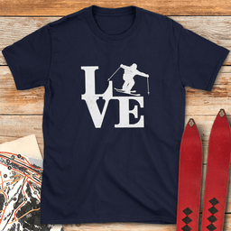 Love Sign Ski T Shirt Gift For Skier