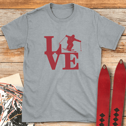 Love Sign Ski T Shirt Gift For Skier